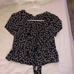 brandy melville floral wrap top
